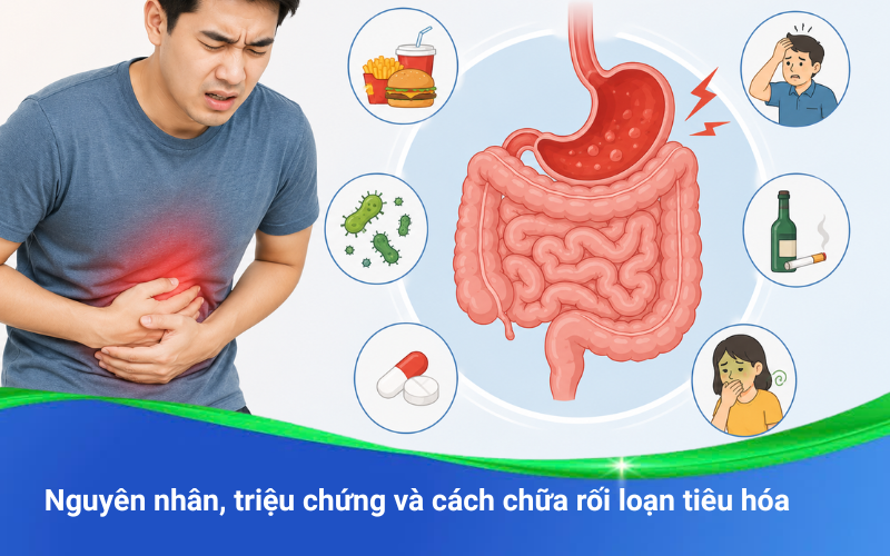 Nguyên nhân, triệu chứng và cách chữa rối loạn tiêu hóa